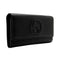 Gucci Soho Black Pebbled Leather Long Wallet Flap GG Large Authentic Italy NEW