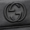Gucci Soho Black Pebbled Leather Long Wallet Flap GG Large Authentic Italy NEW