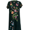 Johnny Was Gracey Crew Neck Swing Long Dress Black Pink Butterfly Embroidered New