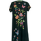 Johnny Was Gracey Crew Swing Long Dress Sailor Blue Floral Embroidered XXL NEW