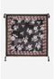 Johnny Was Redland Silk Scarf Square Large Floral Scarves Black White Tassel New
