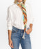 Johnny Was Felix Scarf Silk Square Large Floral Tassels Orange New