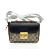 Gucci Tri Color Padlock Supreme Shoulder Bag Leather Handbag Gold Black Brown NEW