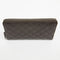 Gucci GG Large Dark Chocolate Brown Leather Zip Around Wallet Long Bifold New
