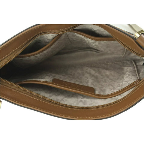 Michael Kors Jet Set Sport Large East West Crossbody Bag Purse Vanilla Brown New