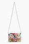 America & Beyond Geo Floral Beaded Fringe Bag Floral Handbag Purse Pink Blue NEW