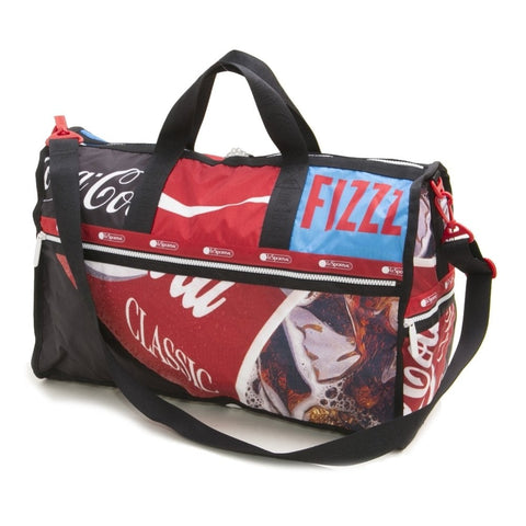 LeSportsac Boston Bag Large Weekender Coca Cola Goes Along Red Black Handbag NEW