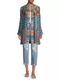 Johnny Was Vember Burnout Benet Kimono Jacket Flower Embroidery Blue Floral NEW