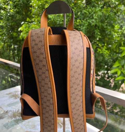 GUCCI GG Disney X Mickey Mouse Zip Around Tan Brown Purse Wallet Italy NEW