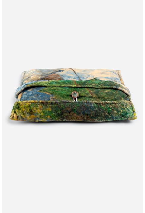 Johnny Was Parasol Travel Blanket Claude Monet Reversible Green Home Lounge NEW