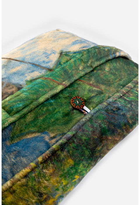 Johnny Was Parasol Travel Blanket Claude Monet Reversible Green Home Lounge NEW