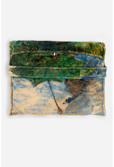 Johnny Was Parasol Travel Blanket Claude Monet Reversible Green Home Lounge NEW