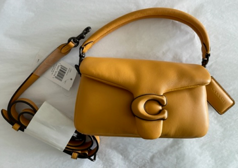COACH Pillow Tabby 18 Leather Yellow Mustard Shoulder Bag 1941 Small Handbag NEW