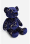 Johnny Was Celestin Embroidered Velvet Bear Stuffed Animals Home Navy Blue NEW