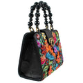 Mary Frances I Pick You Top Handle Handbag Beaded Clutch Floral Black Bag New