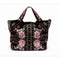 Johnny Was Joanna Velvet Embroidery Flowers Black Shoulder Tote Bag Handbag NEW