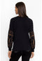 Johnny Was Raglan Bishop Long Floral Embroidered Tee Black Shirt Top Large NEW