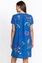 Johnny Was Jessi Button Front Linen Dress Floral Embroidery Flowers Blue New