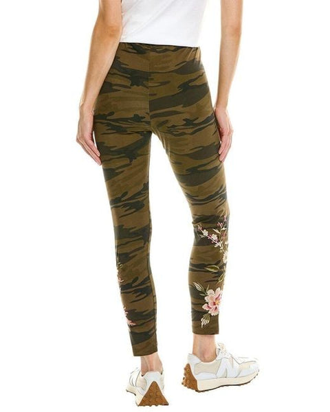 JOHNNY WAS MEI LEGGINGS Cotton Floral Embroidery Molly Camo Pants New