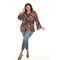 Johnny Was Plus Delfino V Neck Kimono Sleeve Tee Floral Blue Top Shirt Flower New