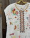 Johnny Was Lemona Dress Floral Embroidery Linen Natural Button Front Flowers New
