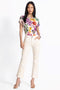 Johnny Was Janie Favorite Evalon Dolman Tee Swing Shirt Floral Top Cream NEW