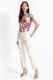 Johnny Was Janie Favorite Evalon Dolman Tee Swing Shirt Floral Top Cream NEW