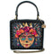 Mary Frances La Reina Top Handle Handbag Beaded Clutch Floral Black Bag New