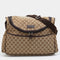 Gucci GG Supreme Canvas Diaper Bag Brown Beige Handbag Baby Changing Pad Italy NEW