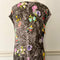 Johnny Was Zippy Tie Dress Flower Front Knit Floral Long Grey Dress XL Black NEW