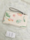 Coach Large Corner Zip Wristlet Dreamy Land Floral Handbag White Pink Bag NEW