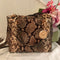 MICHAEL KORS Cynthia Medium Brown Python Embossed Leather Shoulder Bag Purse New