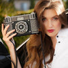 Mary Frances Picture That Beaded Crossbody Bag Silver Black Handbag Camera Purse NEW