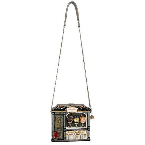 Mary Frances Womens Handbags Shop Beaded Store Grey Sling Bag Black Purse NEW