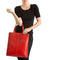 Cole Haan Village Marcy Tech Tote Bag Tango Red Leather Top Handbag Purse New