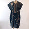 Johnny Was Lemona Dress Floral Embroidery Linen Black Button Front Flowers New