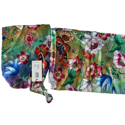 Johnny Was Decklyn Pillowcase Silk Butterfly Home Zip Floral Green Blue 1 Pcs NEW
