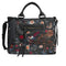 Johnny Was Weekender Krysha Embroider Overnight Handbag Black Cotton Tote Bag NEW