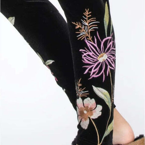 Johnny Was Meriah Velvet Duster Coat Long Floral Embroidery Jacket Black Top NEW