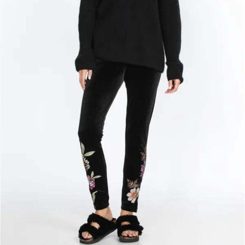Johnny Was Meriah Velvet Duster Coat Long Floral Embroidery Jacket Black Top NEW