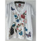 Johnny Was Nicolette V Neck Short Sleeve Ethereal Blue Tee Cotton Shirt Floral Embroidery Top NEW