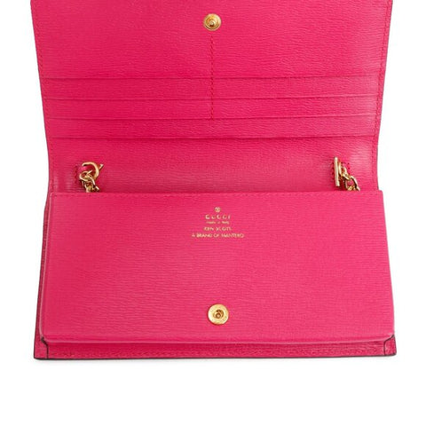 Gucci x Ken Scott Horsebit 1955 Wallet Leather Floral Gold Pink Italy Purse NEW