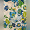 Johnny Was Jenn Scarf Flowers Silk Square Large Floral Beige Blue Tassels NEW