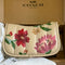 Coach Leather Swinger Bag 20 Quilting Small Handbag Floral Zip Beige Purse NEW