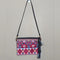 Johnny Was Laurell Fringe Floral Embroidery Bag Zip Handbag Black Pink Purse NEW