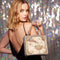 Mary Frances Make It Pop Top Handle Handbag Party Drink Silver Bag New