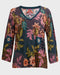 Johnny Was Delfino V Neck Kimono Sleeve Tee Flowers Blue Top Floral Shirt New