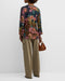 Johnny Was Delfino V Neck Kimono Sleeve Tee Flowers Blue Top Floral Shirt New