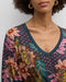 Johnny Was Delfino V Neck Kimono Sleeve Tee Flowers Blue Top Floral Shirt New