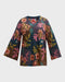Johnny Was Plus Delfino V Neck Kimono Sleeve Tee Floral Blue Top Shirt Flower New